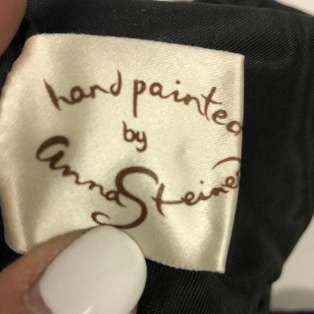 Rare Vtg hand painted by‎ Anna Steiner made in England 8” coin style purse